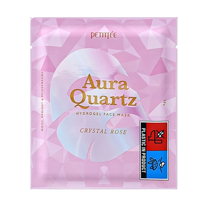 Гідрогелева маска для обличчя Petitfee &amp; Koelf Aura Quartz Hydrogel Face Mask Crystal Rose з екстрактом перлів та трояндою, 5*30 г